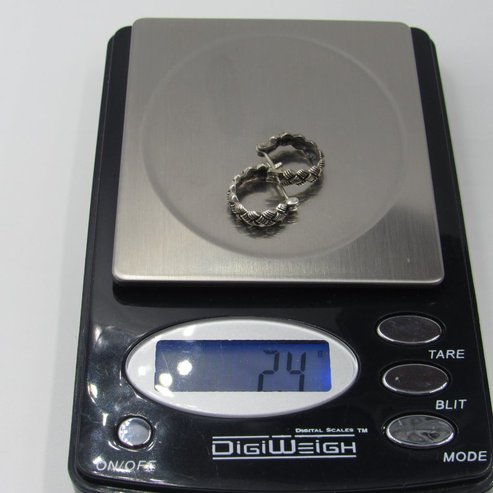 Sterling Silver Rustic Small Textured Earrings - image 5